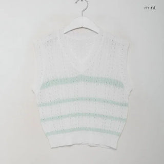 Striped knit vest