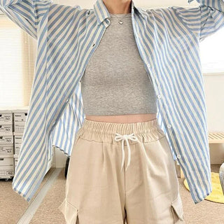 Oversized striped shirt