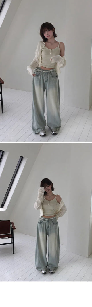 Planner Summer Version Feeling Faded Side Pintuck Summer Wide Pants - 5 Colors