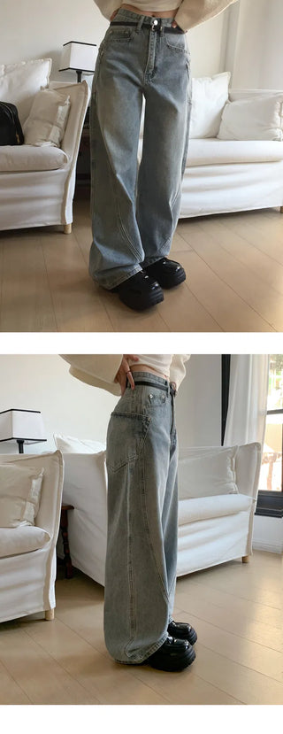 Planning Brand Side Pocket Split Line Wide Denim - 4 Colors