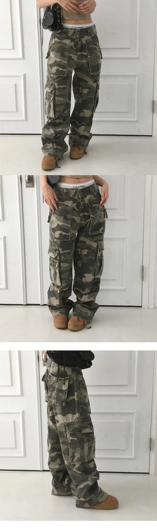 Military Camo Cargo Semi-Wide Pants - 3 Colors