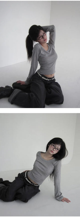 Roll-up wide Faded pants - 3 colors