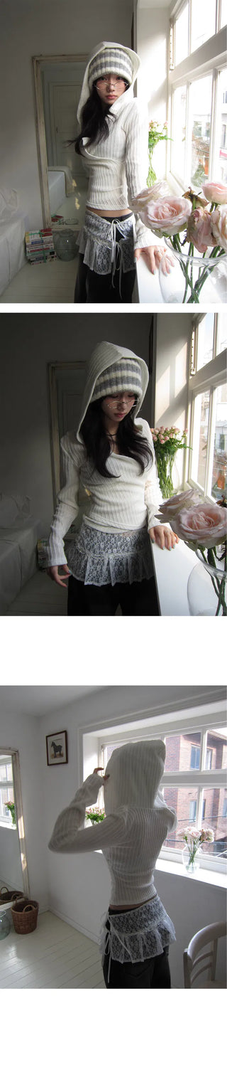 Finga Lace Pleated Wrap Layered Sk
