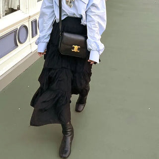 Can-can frill long skirt