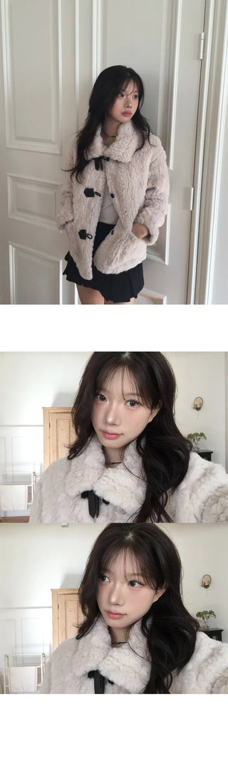 Rumi Fur Buckle Year-End Outerwear - 2 Colors