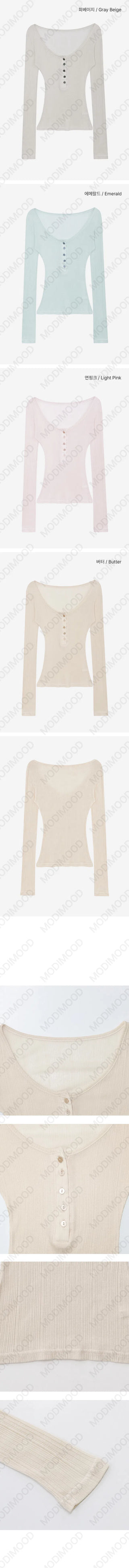 Pasto Button Ribbed Summer Long Sleeve T-shirt - 4 Colors