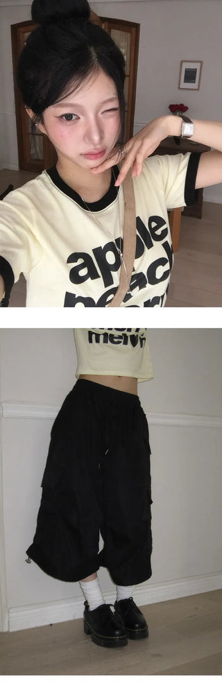 Apple Color Block Short Sleeve T-shirt - 3 Colors