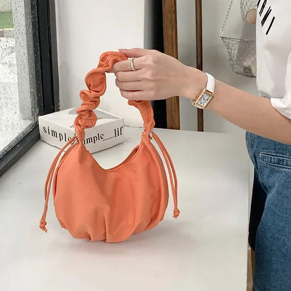 Jolly Shirred Round String Mini Shoulder Bag
