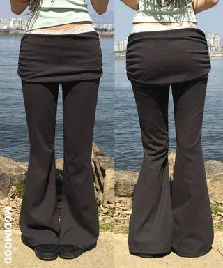 Jain Folding Shirred Flared Pants - 3 colors