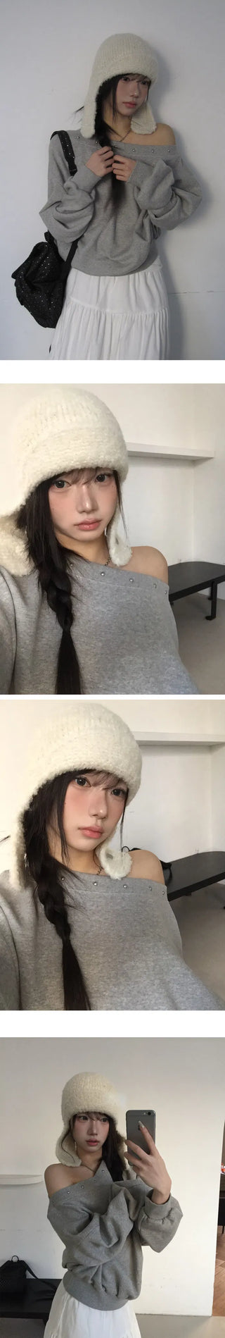 Sina One-Off Studded Sweatshirt- 2 Colors