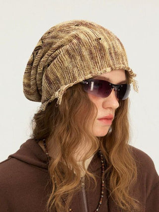 [Monterest] Starfish Print Distressed Knit Beanie