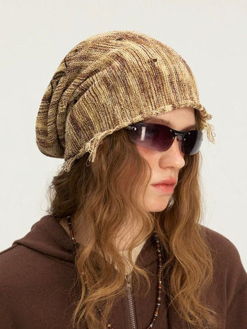 [Monterest] Starfish Print Distressed Knit Beanie