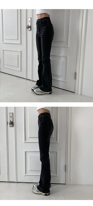 Spring planning 6-color daily Flared high-waist pt