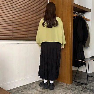 Wrinkle long skirt