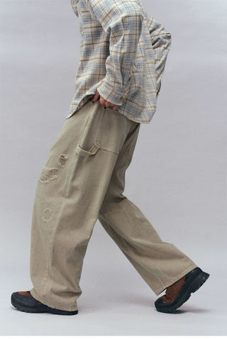 [Monterest] Distressed Washed Cotton Work Pants