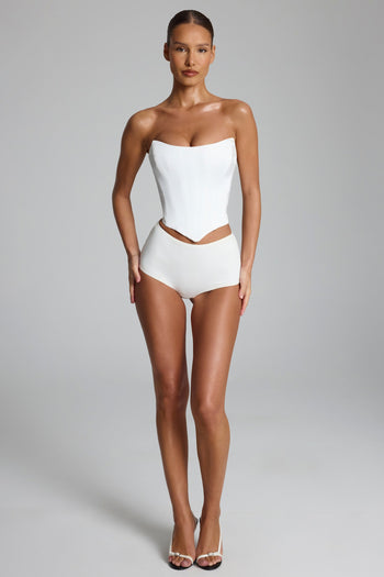 Slinky Jersey Low-Rise Hotpants in White