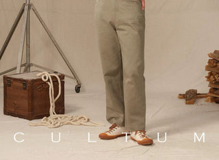 [CULTUM] Washed Cotton Cavalry Twill Straight Pants