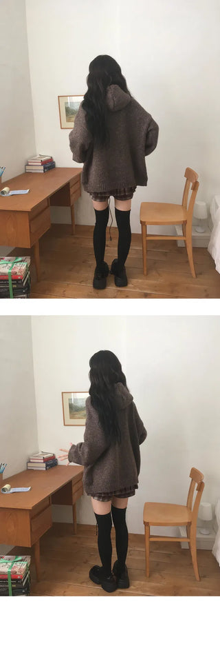 Tteokbokki Hooded Over Cardigan - 3 colors