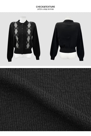 Kara Argyle Daily Cardigan Knitwear - 5 colors