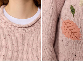 [Monterest] Distressed Crewneck Embroidered Sweater