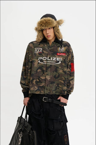 [MASONPRINCE] Camouflage Racing Knit Top