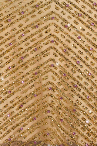 Embellished Low-Rise A-Line Micro Mini Skirt in Gold