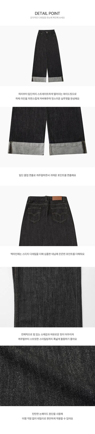 Paul You Raw Wide Roll-up Pants - 2 colors
