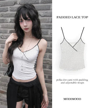 Dot Lace Slim Top - 7 Colors