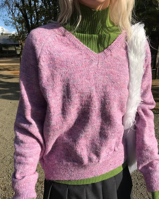 Half-neck long-sleeve T-shirt