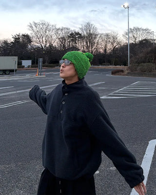Half-neck button fleece