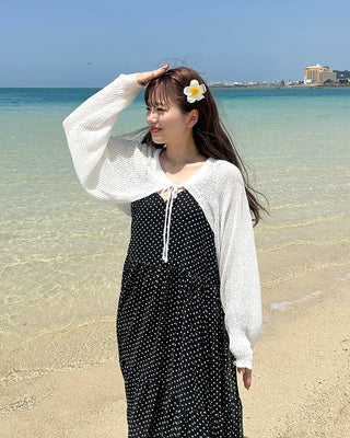[BEST 50] Sheer Dot Long Dress