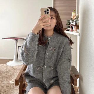 Ribbon Round Cardigan