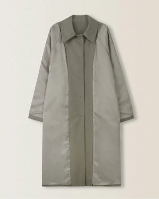 (2 colors) Pleated single trench coat