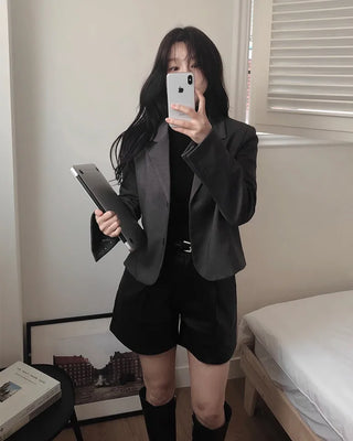 Modern Fit Leather Shorts
