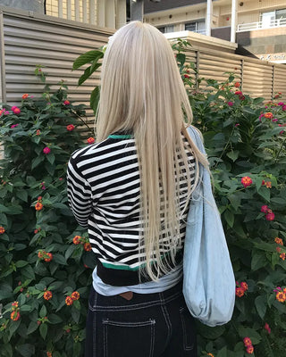 Two-tone striped cardigan