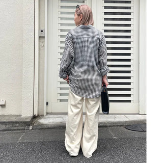 Unisex seersucker check shirt