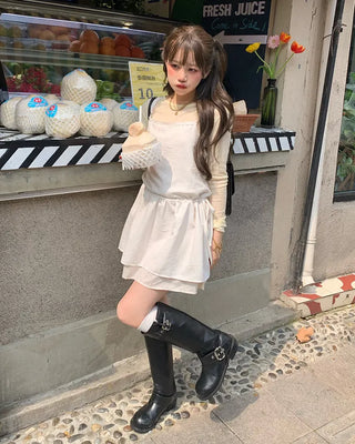 Shirred peplum camisole
