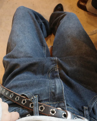 Side seam denim pants