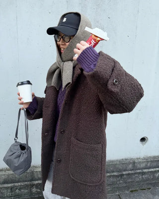 Wool color cable knit