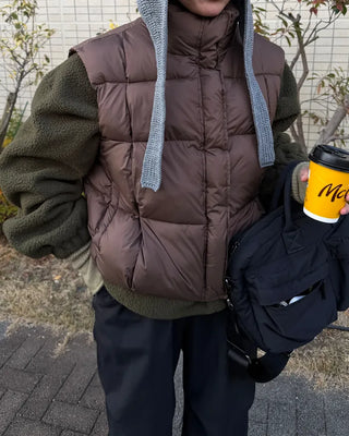 High-neck padded vest