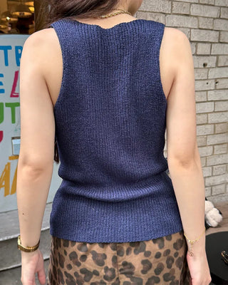 V-neck button-up knit vest