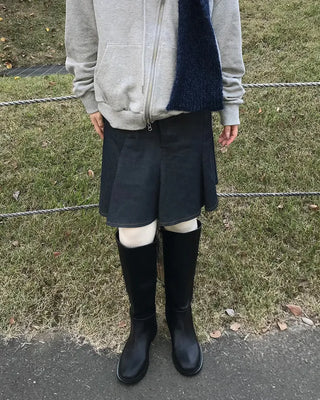 Leather long boots