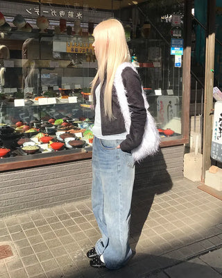 Round collar knit cardigan