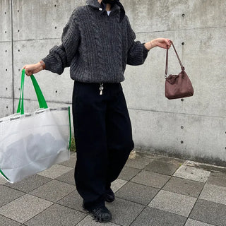 Cable Zipper Cardigan
