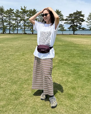 (Unisex) Lettering Loose Fit Half Sleeve T-Shirt