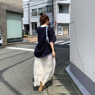 Half-lace long skirt