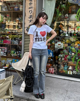 LOVE Lettering Slim Half-Sleeve T-Shirt