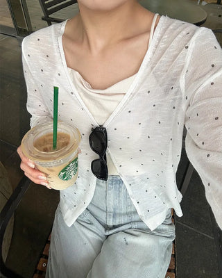 See-through polka dot summer cardigan