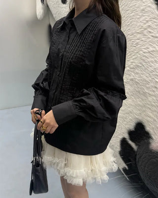 (ORIGINAL) Basic Pintuck Shirring Shirt