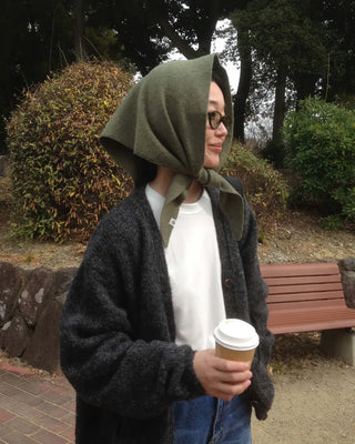Melange wool loose-fit cardigan